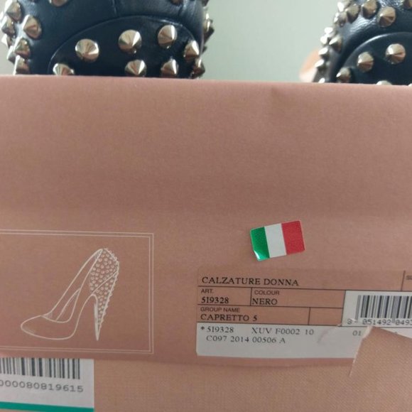 Miu Miu®  Black Studded Heels Pumps - Picture 4 of 9